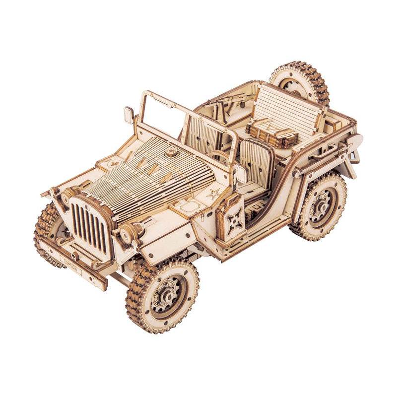Army Jeep Scale Model - 3D Wooden Puzzle - PuzzleWunder