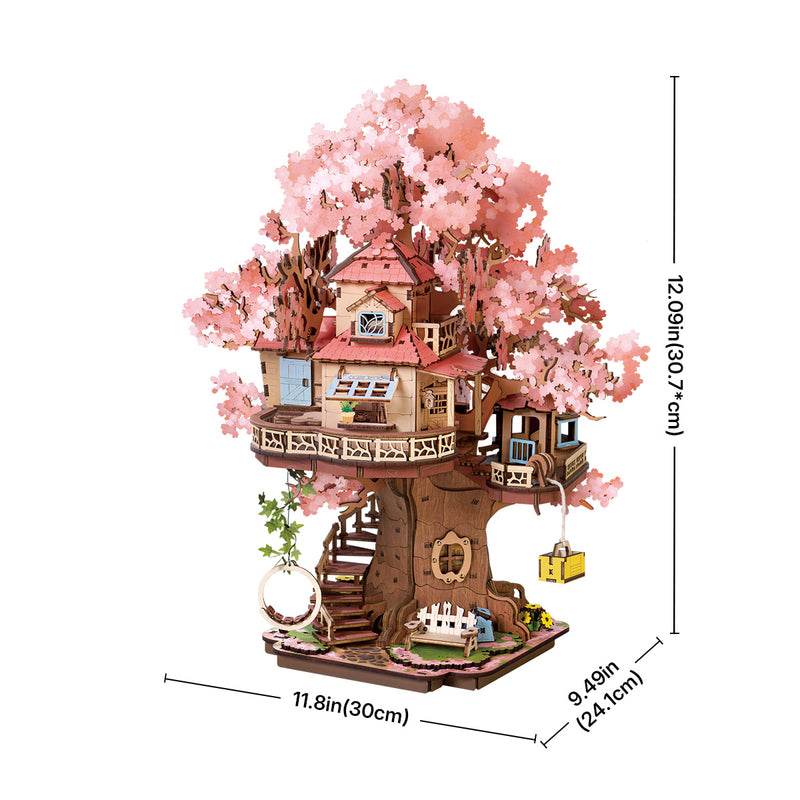 Sakura Tree House - 3D Wooden Puzzle - PuzzleWunder