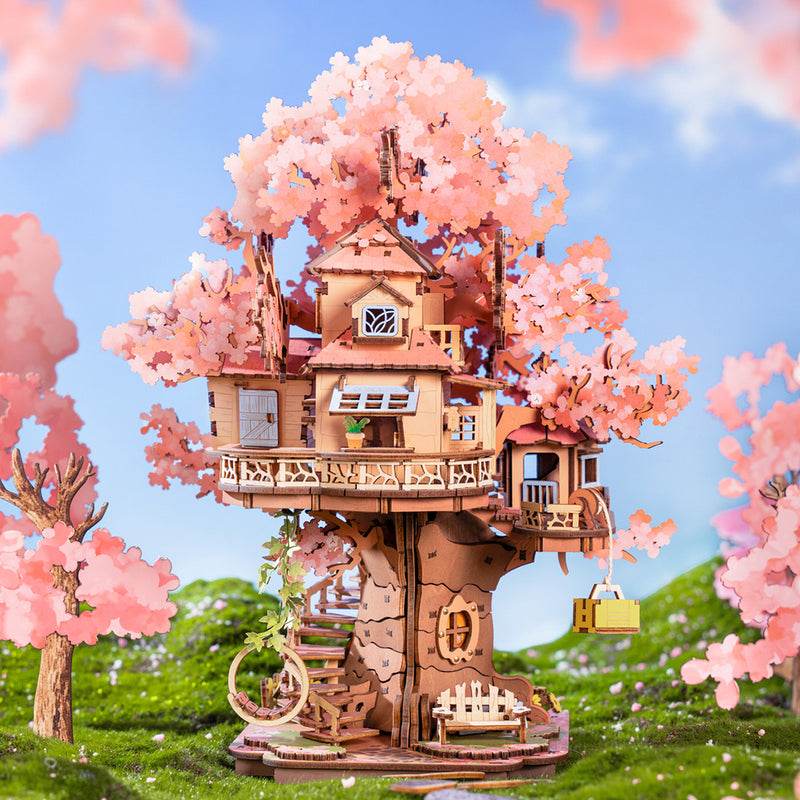 Sakura Tree House - 3D Wooden Puzzle - PuzzleWunder