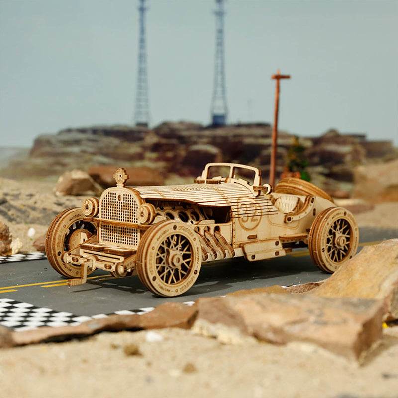 Grand Prix Car Scale Model - 3D Wooden Puzzle - PuzzleWunder