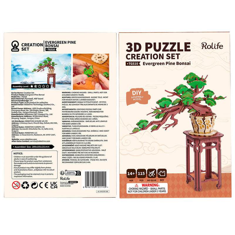 Evergreen Pine Bonsai - 3D Wooden Puzzle - PuzzleWunder