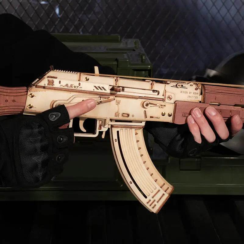 AK-47 Assault Rifle Toy Gun - 3D Wooden Puzzle - PuzzleWunder