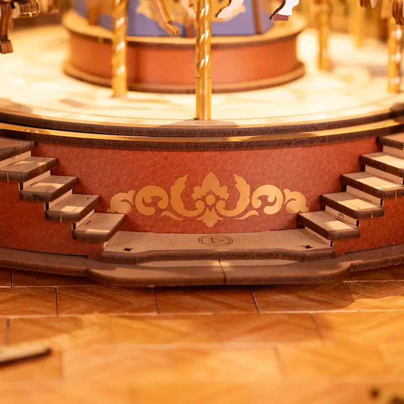 Classic Turning Carousel With Serene Music - 3D Wooden Puzzle - Wooden Puzzle