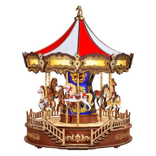 Classic Turning Carousel With Serene Music - 3D Wooden Puzzle - PuzzleWunder