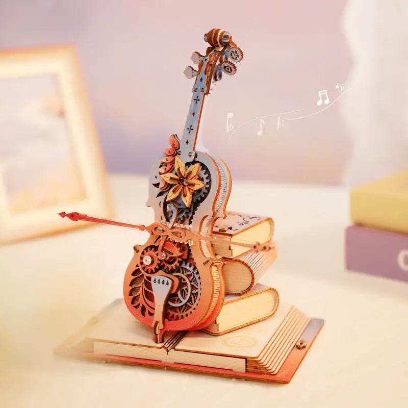 Colorful Magic Cello Mechanical Music Box - 3D Wooden Puzzle - PuzzleWunder
