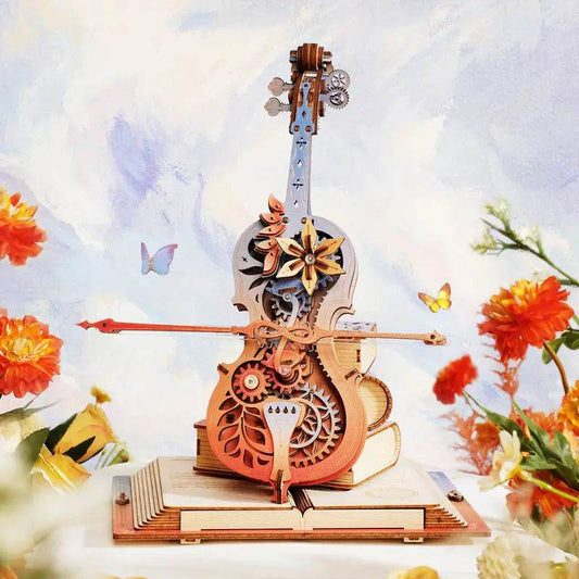 Colorful Magic Cello Mechanical Music Box - 3D Wooden Puzzle - PuzzleWunder