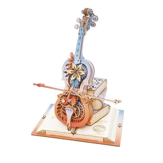 Colorful Magic Cello Mechanical Music Box - 3D Wooden Puzzle - PuzzleWunder