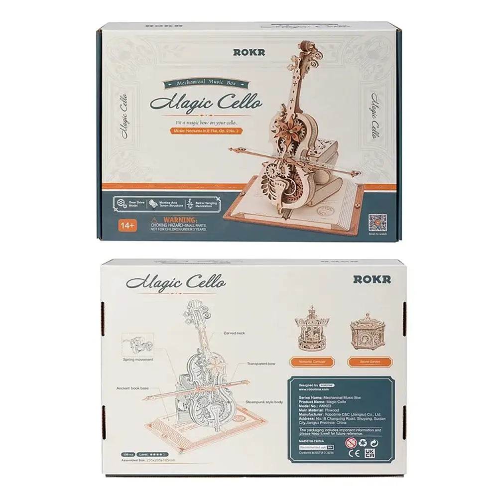 Magic Cello Mechanical Music Box - 3D Wooden Puzzle - PuzzleWunder