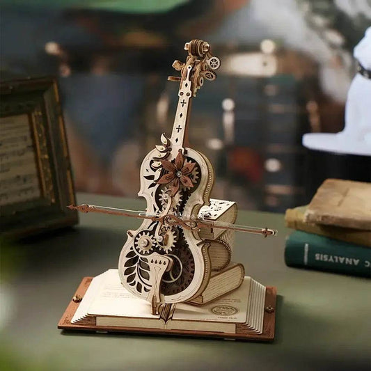 Magic Cello Mechanical Music Box - 3D Wooden Puzzle - PuzzleWunder