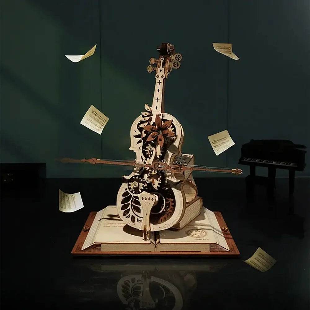 Magic Cello Mechanical Music Box - 3D Wooden Puzzle - PuzzleWunder