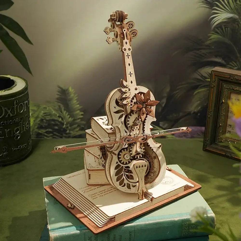 Magic Cello Mechanical Music Box - 3D Wooden Puzzle - PuzzleWunder