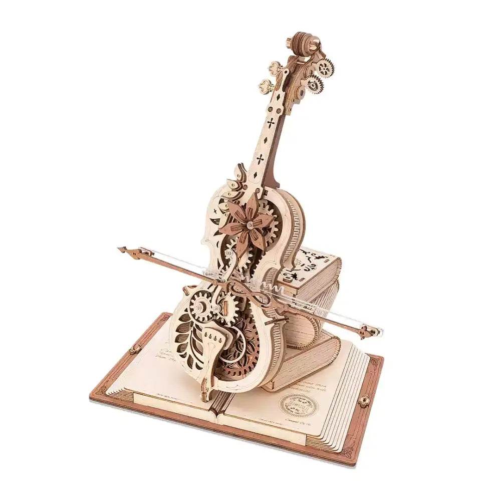 Magic Cello Mechanical Music Box - 3D Wooden Puzzle - PuzzleWunder