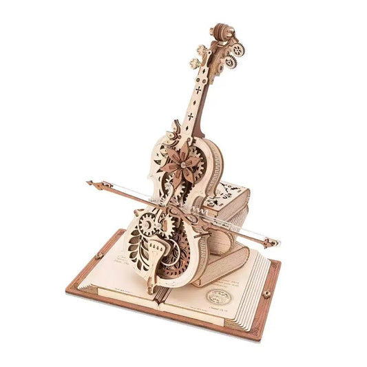 Magic Cello Mechanical Music Box - 3D Wooden Puzzle - PuzzleWunder