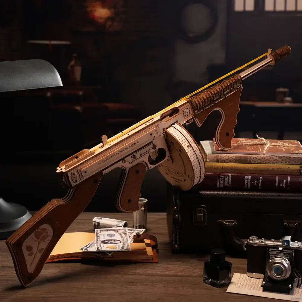 Thompson Submachine Toy Gun - 3D Wooden Puzzle - PuzzleWunder