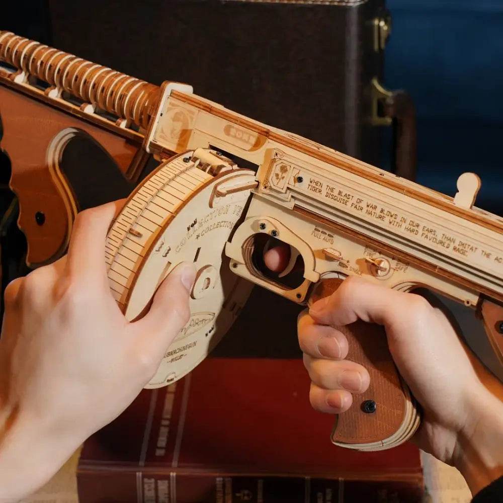 Thompson Submachine Toy Gun - 3D Wooden Puzzle - PuzzleWunder