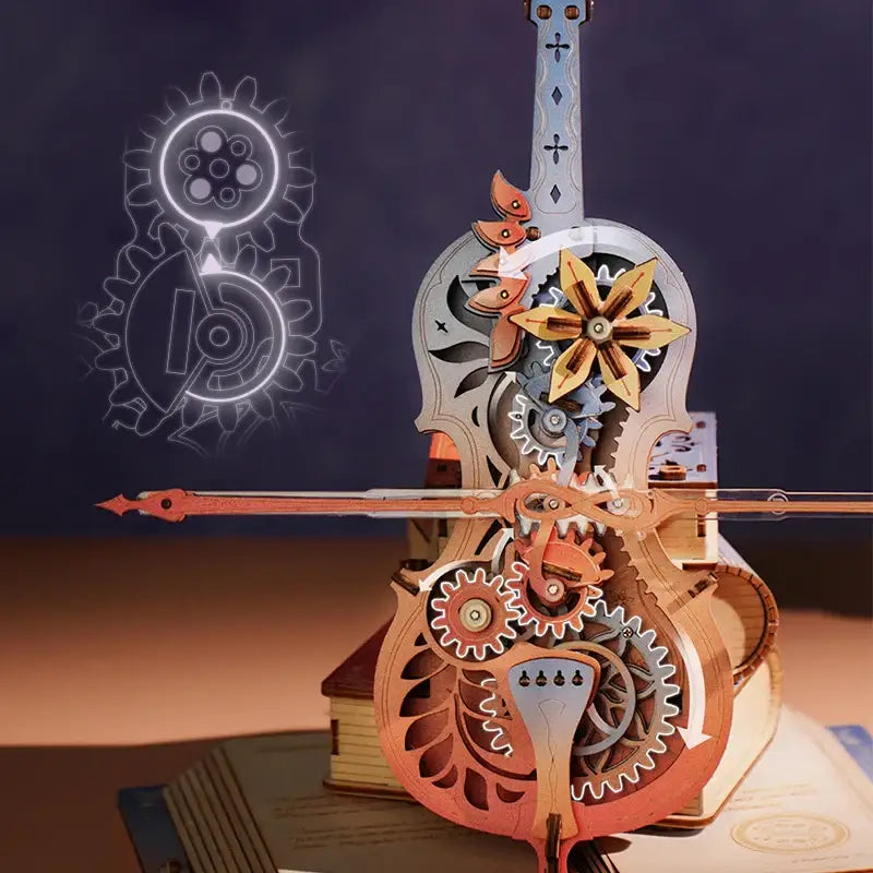 Colorful Magic Cello Mechanical Music Box - 3D Wooden Puzzle - Wooden Puzzle