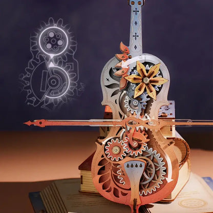 Colorful Magic Cello Mechanical Music Box - 3D Wooden Puzzle - Wooden Puzzle
