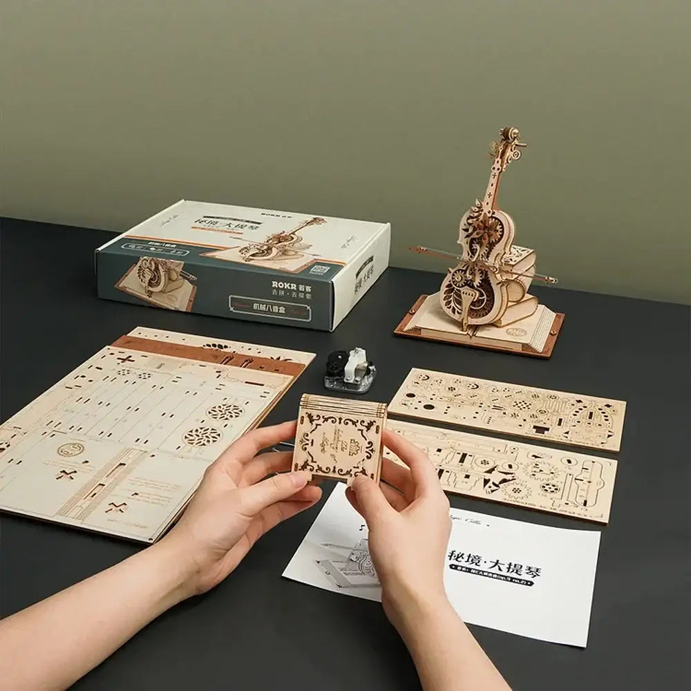 Magic Cello Mechanical Music Box - 3D Wooden Puzzle - Wooden Puzzle